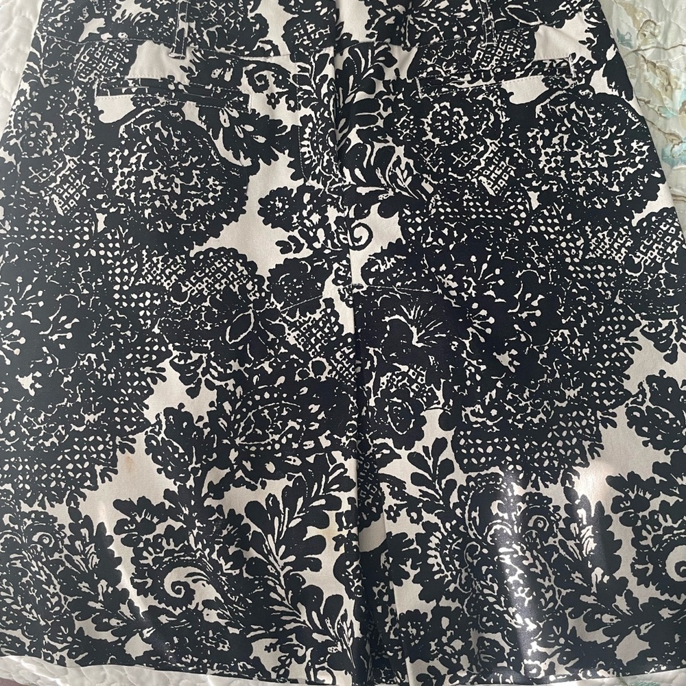 Talbots Monochrome Floral Skirt
